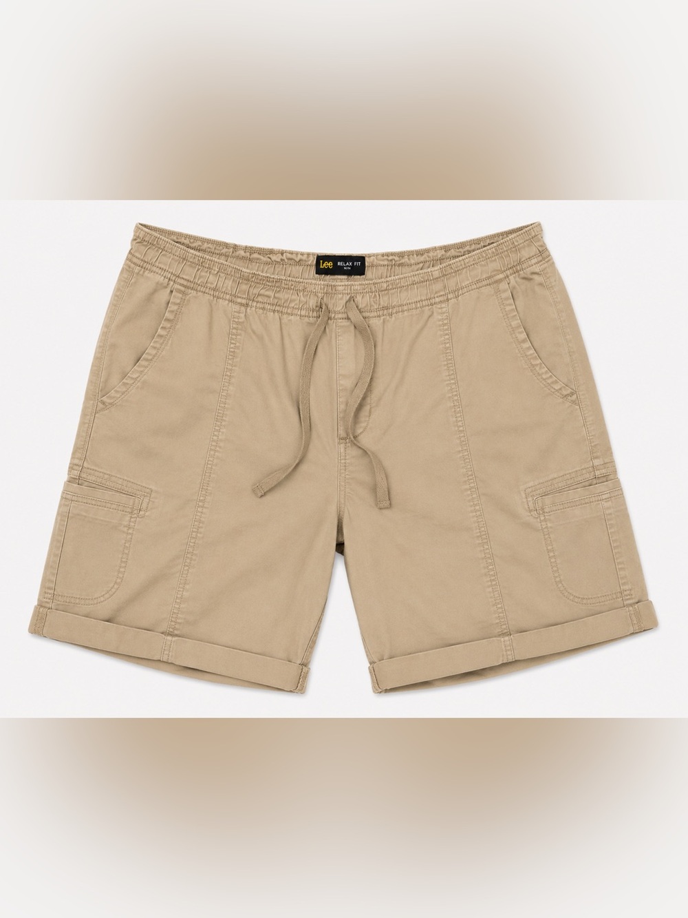Lee Relaxed Drawstring Cargo Shorts in Khaki